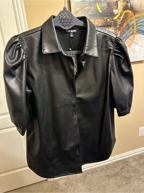 NWT Steve Madden Faux Leather Shirt - M